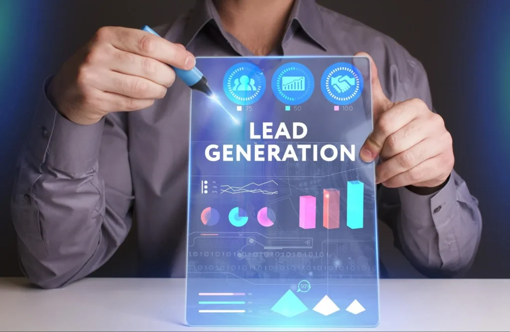 The best digital marketing strategist in calicut a man holding lead generation card