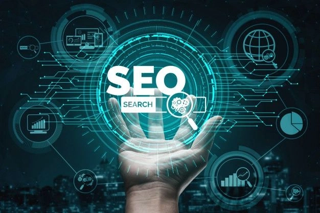 A digital marketing strategist in calicut holding an SEO text